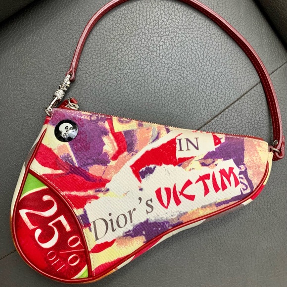 Dior Handbags - Dior Victim Saddle bag Swarovski Crystals limited